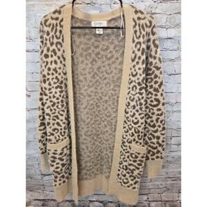 Jessica Simpson Long Cover Up Size Small Leopard Print With Pockets Very Soft